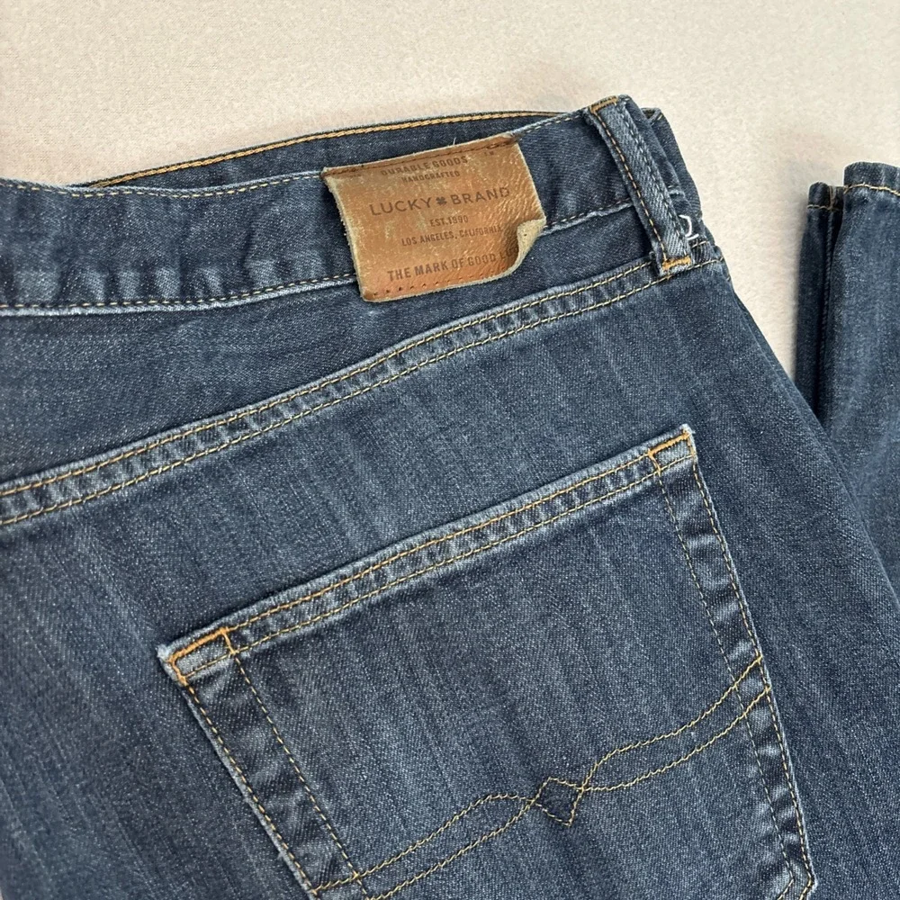 LUCKY BRAND 40x34‎ 410 athletic Slim Men's Dark Wash Jeans EXCELLENT Fast Ship